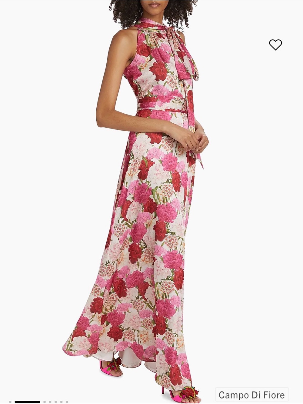 Sachin Babi Kayla Floral Crinkled Chiffon Halter Gown - Picture 2 of 5